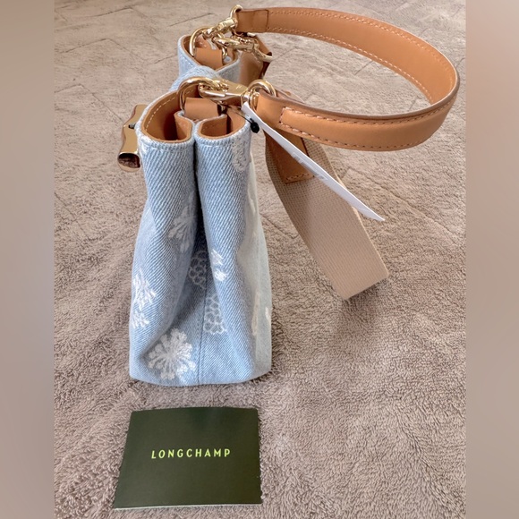 NEW🔥LONGCHAMP XS Le Roseau Denim Bucket Bag🔥 - Picture 10 of 13